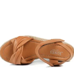 Randine Adjustable Fasten Leather Espadrilles - Tan Leather