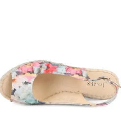 Raya Leather Slingback Wedge Espadrilles - BLUE FLORAL