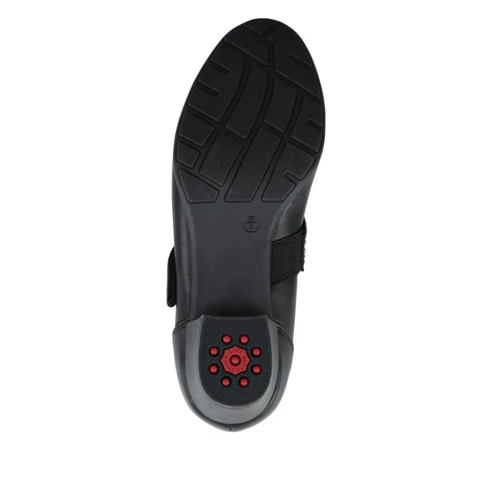 Relife Block Heel Touch Fasten Mary Janes - Black