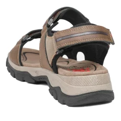 Relife Extra Wide Triple Fasten Sandals - Brown