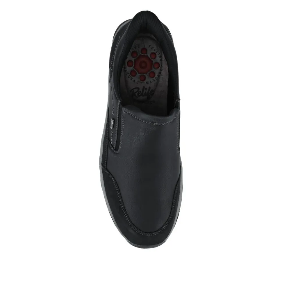 Relife Wide Fit Elasticated Slip-On Shoes - Black