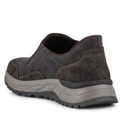 Relife Wide Fit Elasticated Slip-On Shoes - Dark Brown