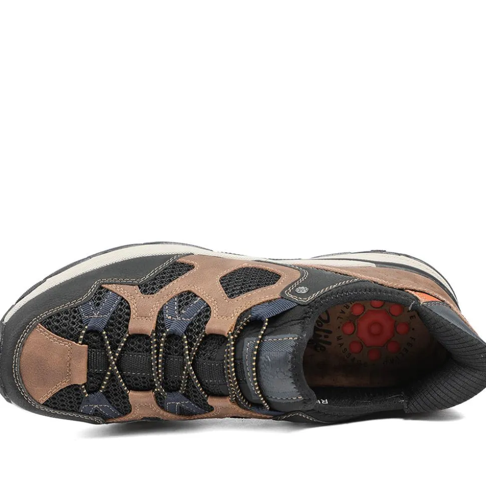 Relife Wide Fit Rugged Slip On Shoes - Brown