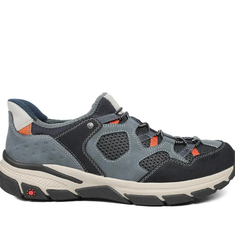 Relife Wide Fit Rugged Slip On Shoes - Navy