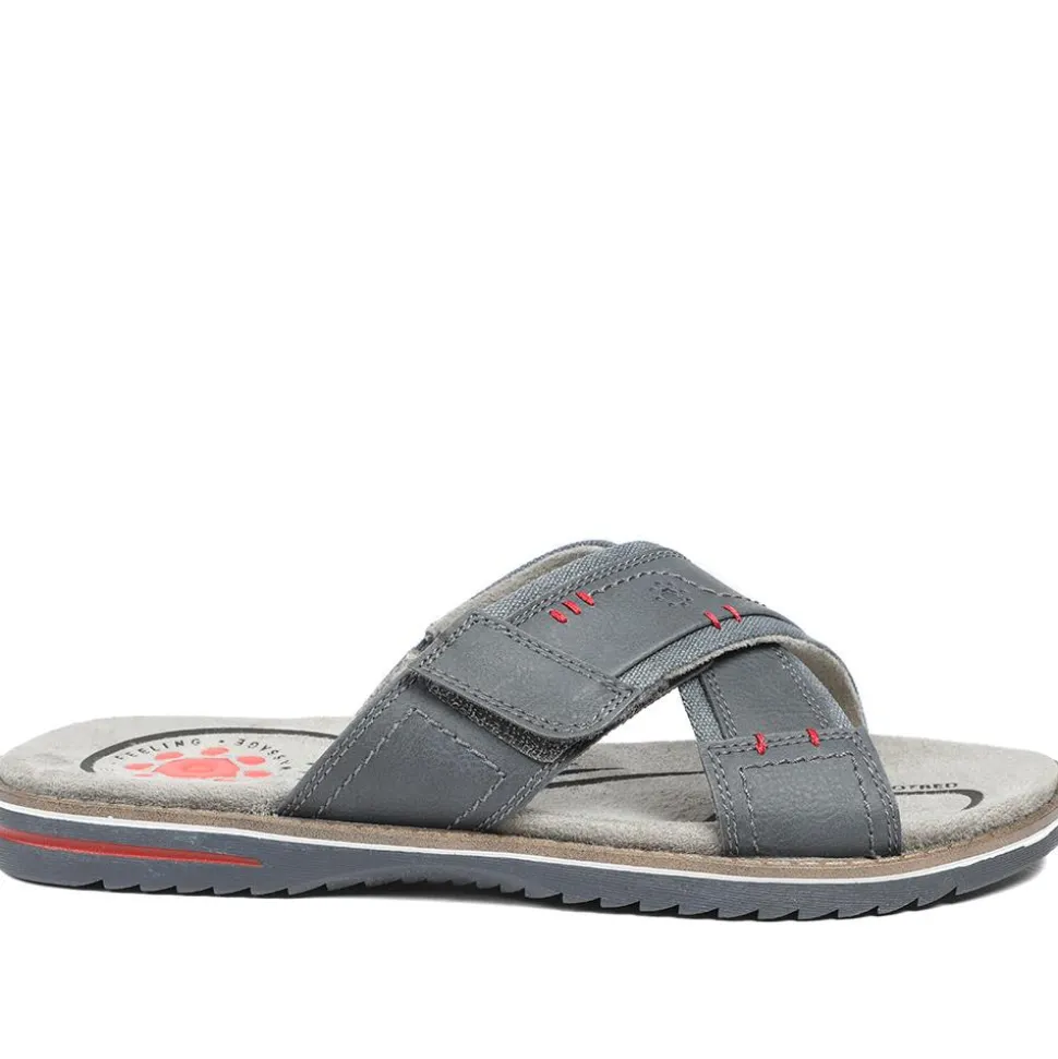 Relife Wide Fit Slip On Sandals - Navy