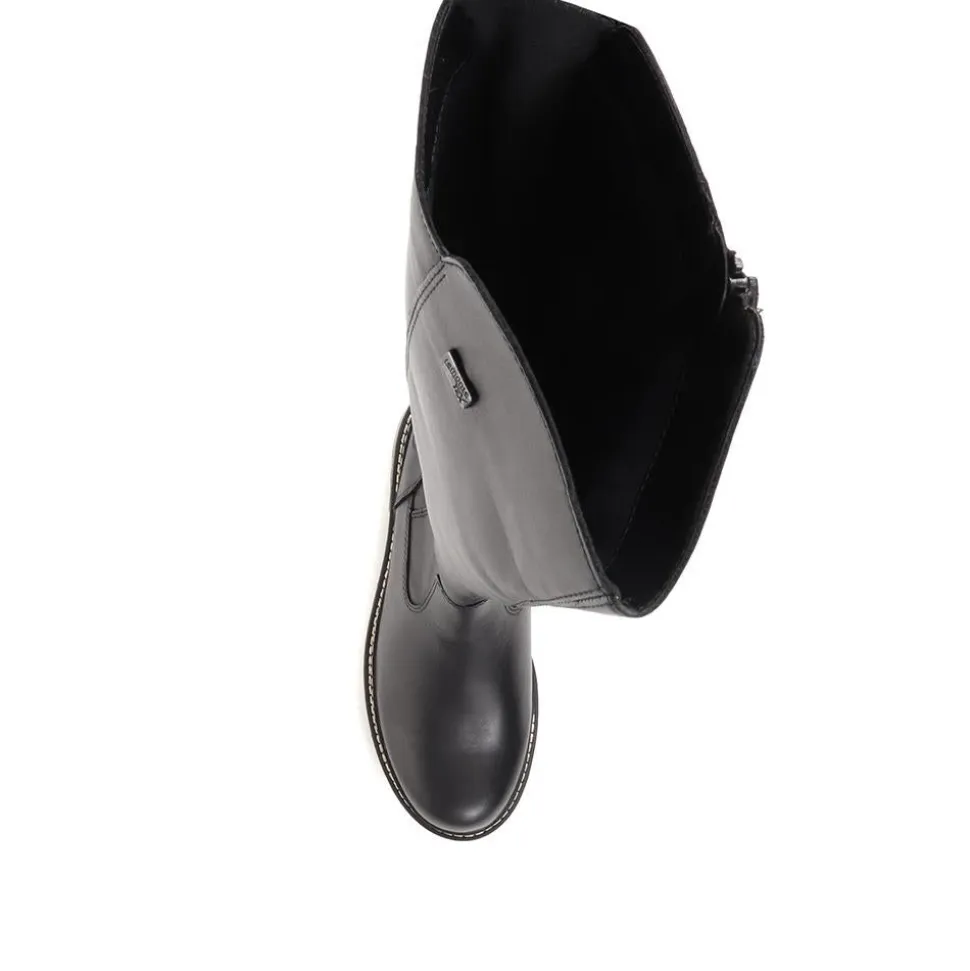 Remonte Dorndorf Leather Long Boots - Black
