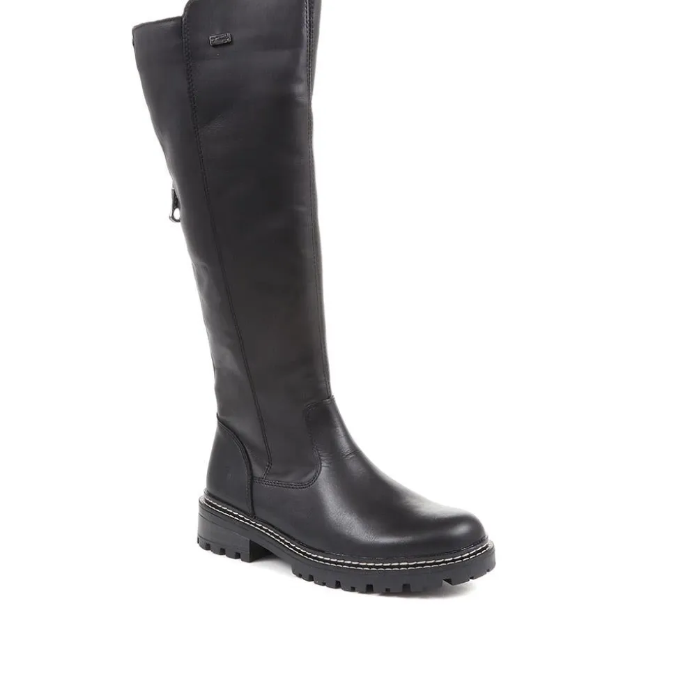 Remonte Dorndorf Leather Long Boots - Black