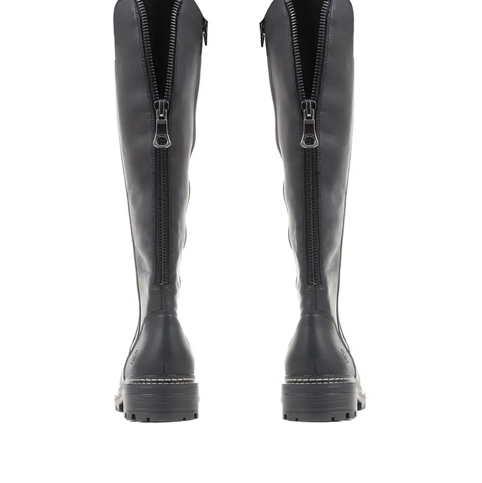 Remonte Dorndorf Leather Long Boots - Black
