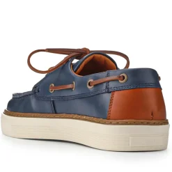 Rhodes Leather Boat Shoes - Navy