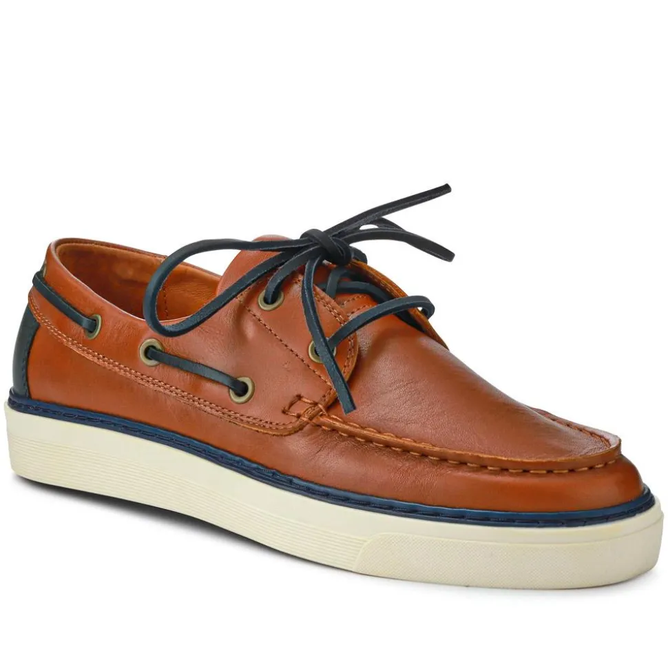 Rhodes Leather Boat Shoes - Tan