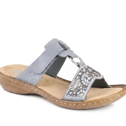 Rieker Adjustable Fasten Slip On Sandals - Blue