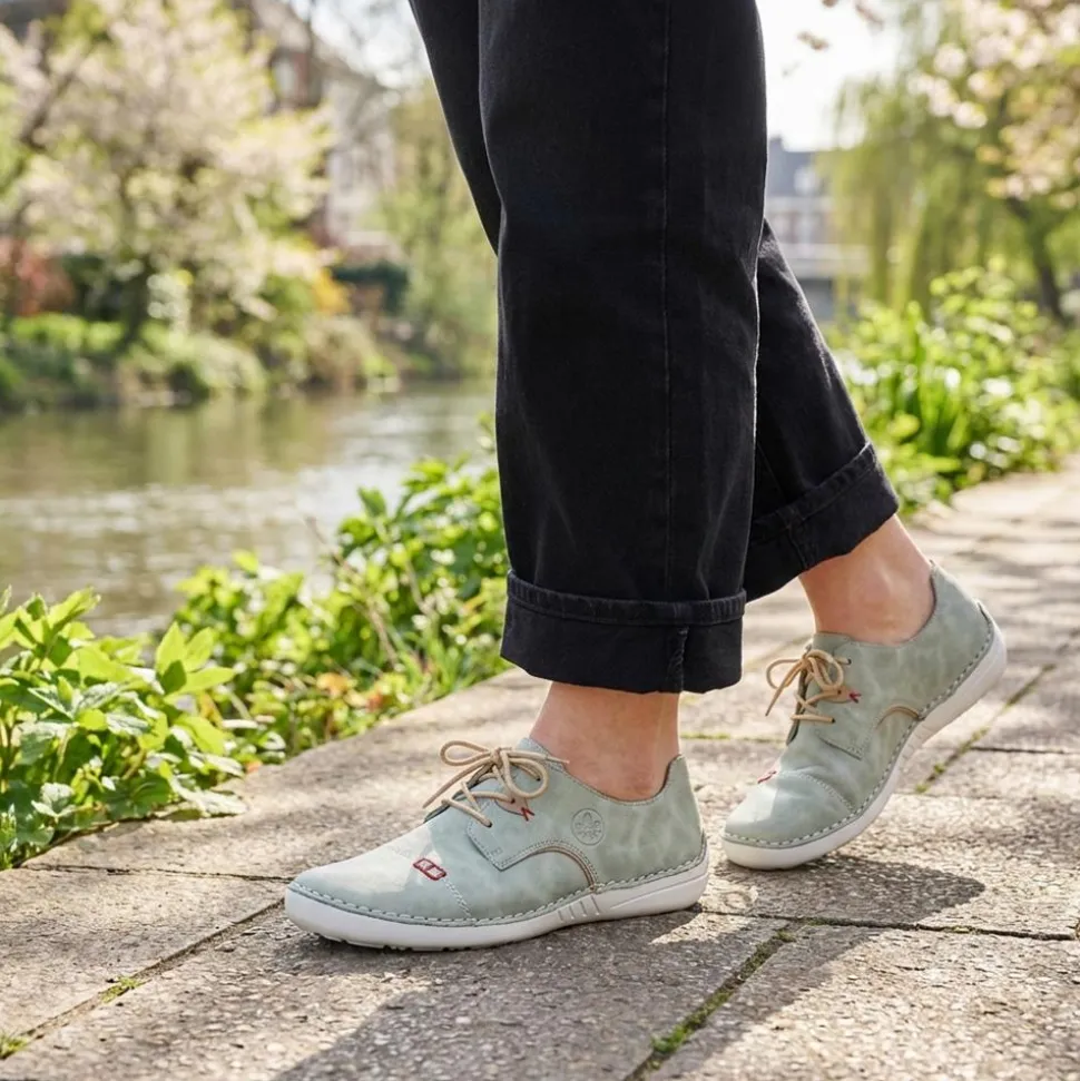 Rieker Angela Lace Up Shoes - Green