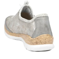 Rieker Bungee Lace & Zip Trainers - Grey