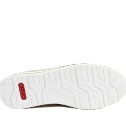 Rieker Casual Leather Zip & Lace Trainers - Beige