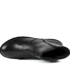 Rieker Chunky Leather Ankle Boots - Black