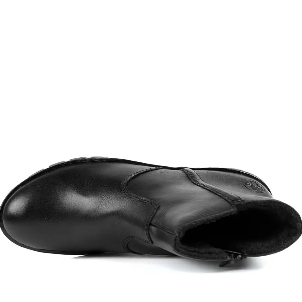 Rieker Chunky Leather Ankle Boots - Black
