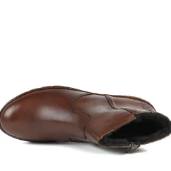 Rieker Chunky Leather Ankle Boots - Brown
