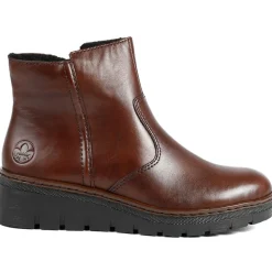 Rieker Chunky Leather Ankle Boots - Brown