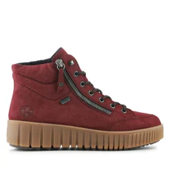 Rieker Chunky Zip Up Hi Tops - Burgundy