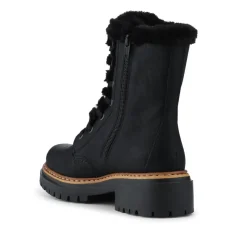 Rieker Cushioned Lace Up Boots - Black