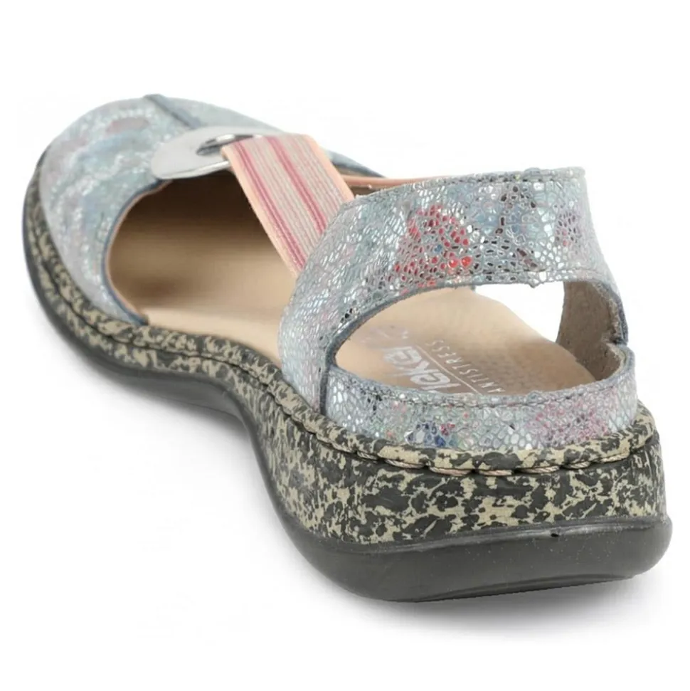 Rieker Daiselda Leather Closed Toe Sandals - Multi