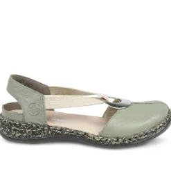 Rieker Daiselda Leather Closed Toe Sandals - Sage