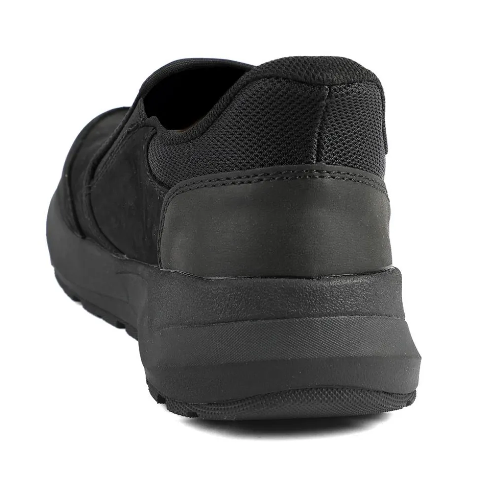 Rieker Elasticated Leather Slip On Shoes - Black