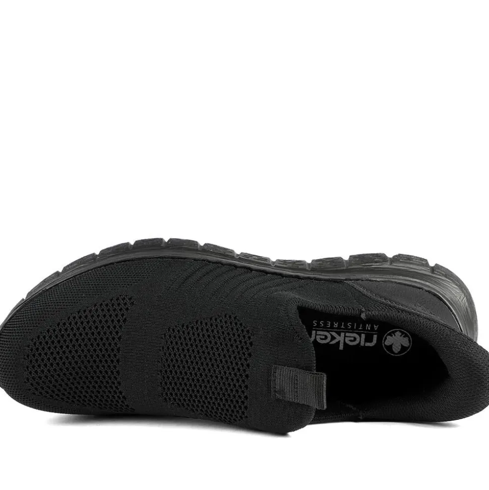 Rieker Elasticated Slip On Trainers - Black