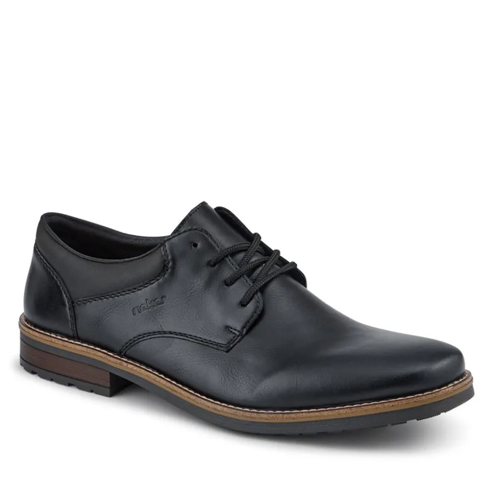 Rieker Extra-Wide Lace-Up Shoes - Black