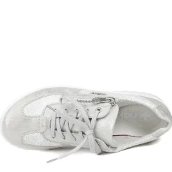 Rieker Extra Wide Lace & Zip Fasten Trainers - Silver