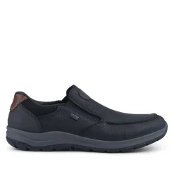 Rieker Extra-Wide Leather Slip-On Shoes - Black