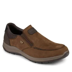 Rieker Extra-Wide Leather Slip-On Shoes - Brown