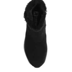 Rieker Fleece-Lined Pull-On Ankle Boots - Black