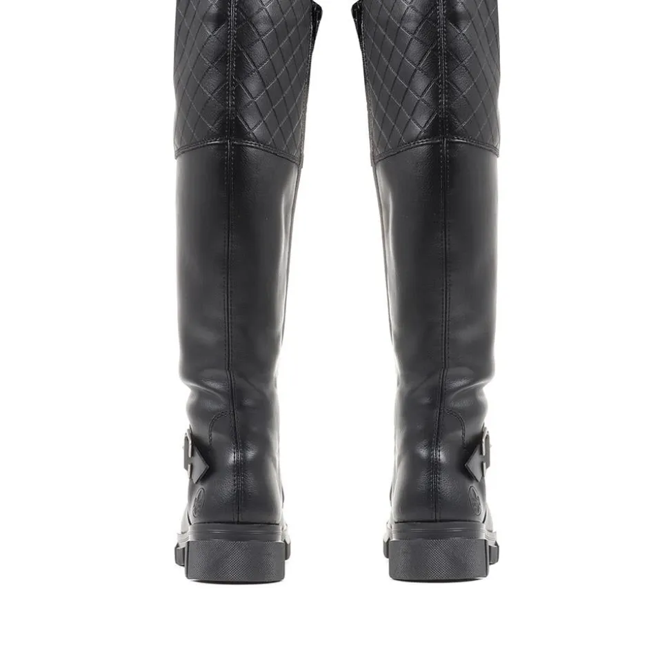 Rieker Knee-High Boots - Black