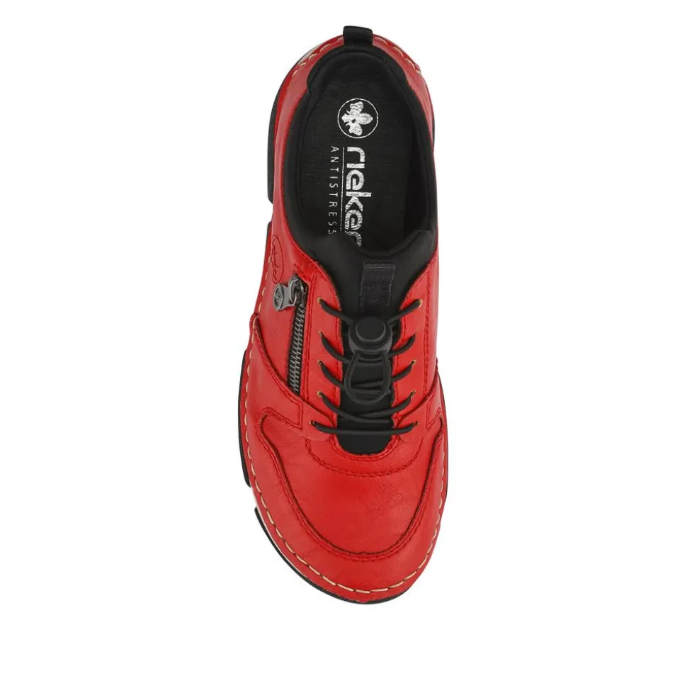 Rieker Lace-Up Trainers - Red