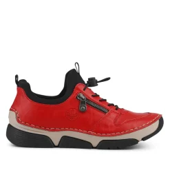 Rieker Lace-Up Trainers - Red