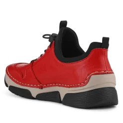 Rieker Lace-Up Trainers - Red