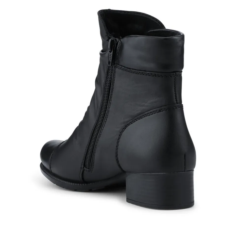 Rieker Leather Buttoned Ankle Boots - Black