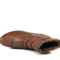Rieker Leather Buttoned Ankle Boots - Brown