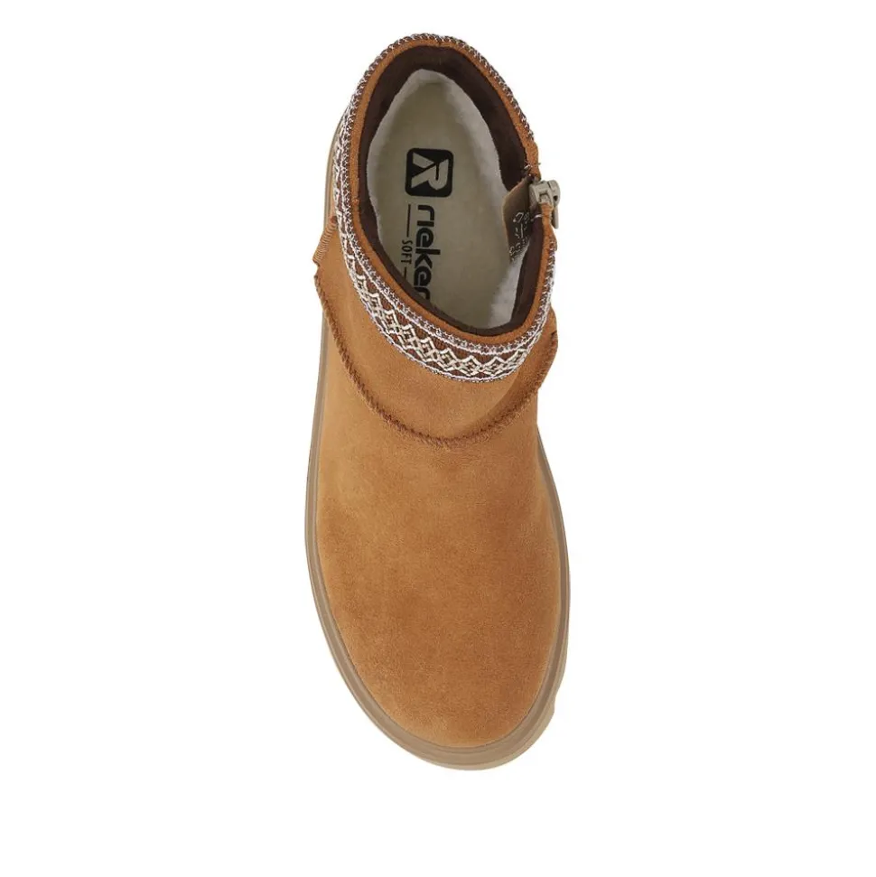 Rieker Leather Cushioned Shoes - Tan