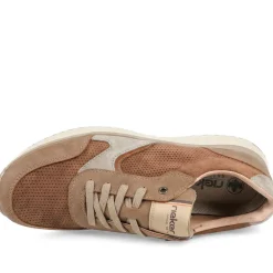 Rieker Leather Zip & Lace Trainers - Brown