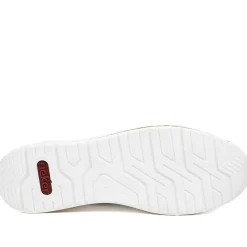Rieker Leather Zip & Lace Trainers - White