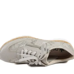 Rieker Memory Foam Zip & Lace Shoes - Beige