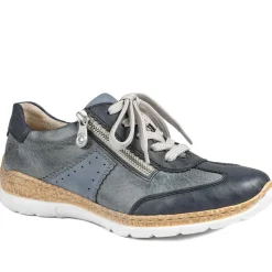 Rieker Memory Foam Zip & Lace Shoes - Navy