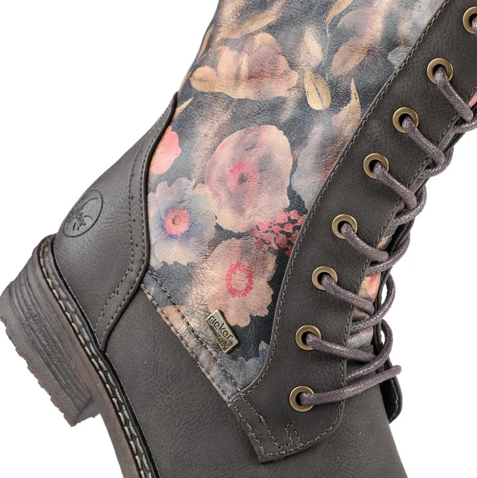 Rieker Multi Zip Calf Length Boots - Black