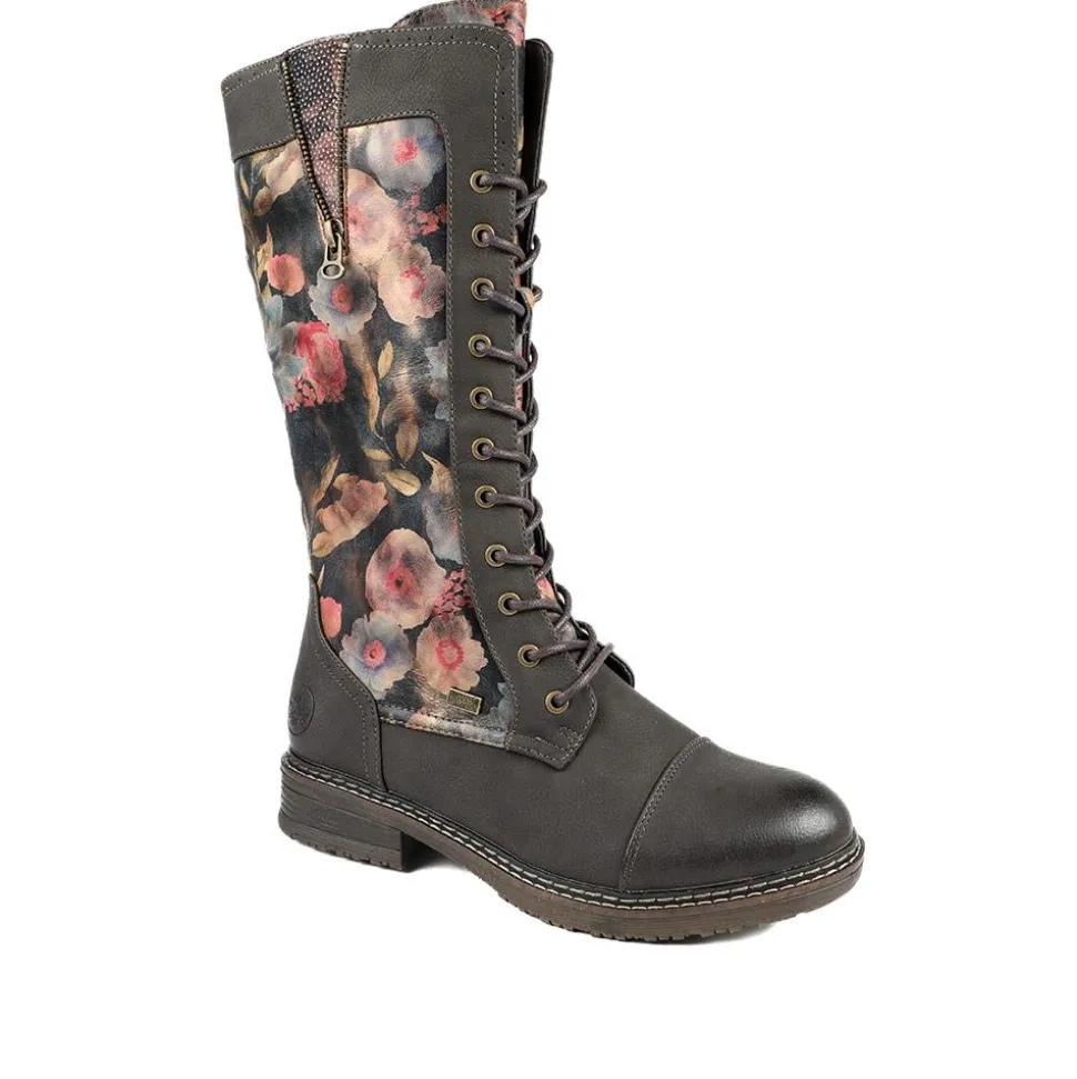 Rieker Multi Zip Calf Length Boots - Black