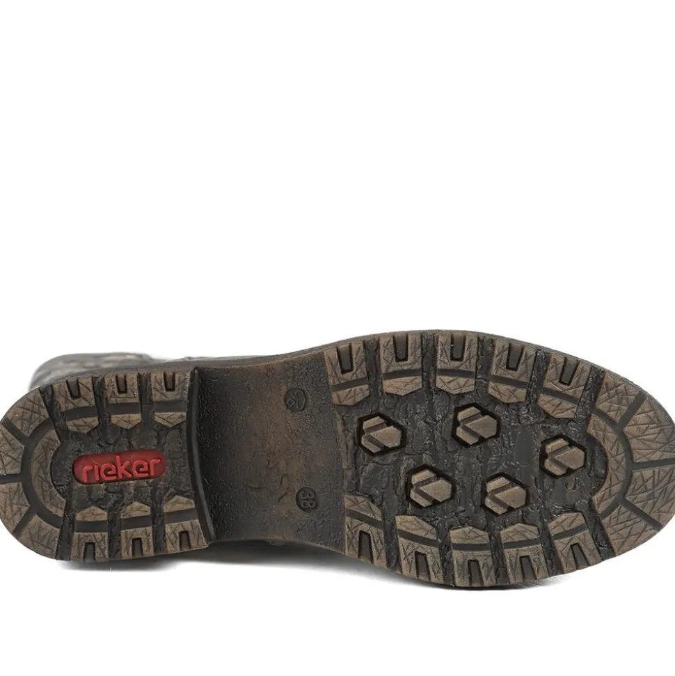 Rieker Multi Zip Calf Length Boots - Grey