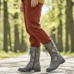 Rieker Multi Zip Calf Length Boots - Grey
