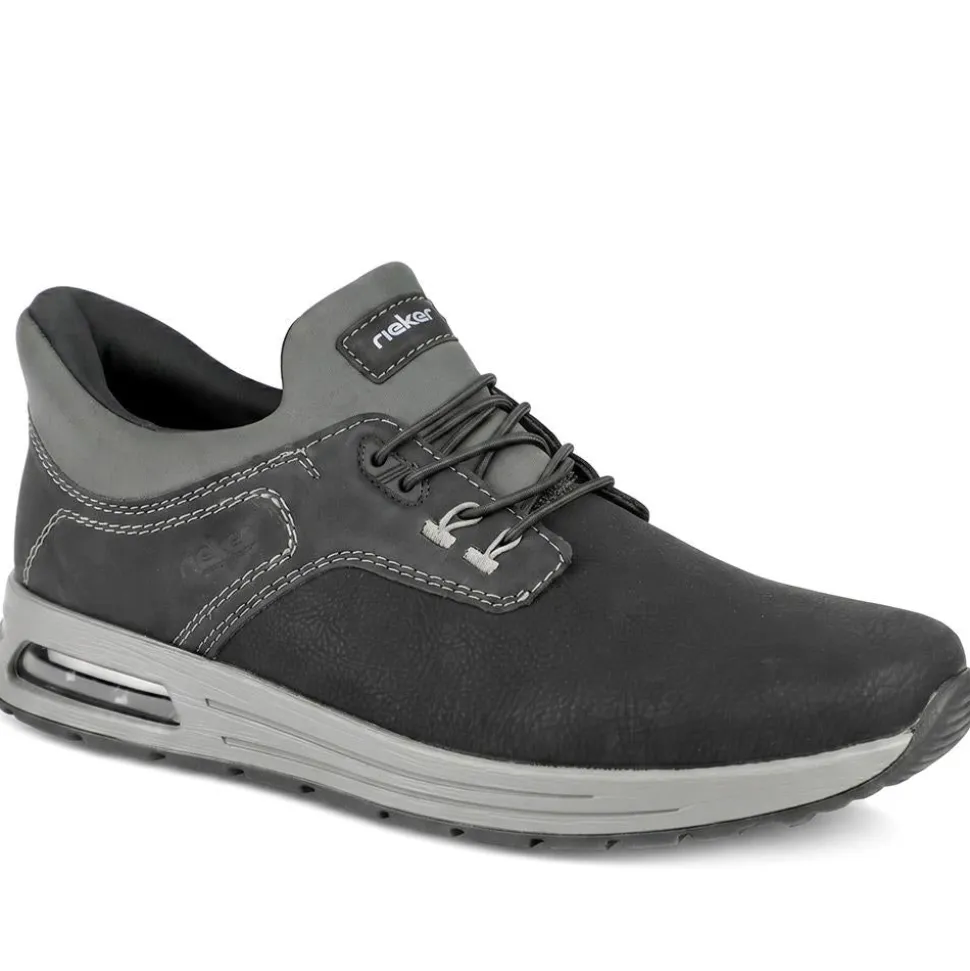 Rieker Slip On Bungee Lace Shoes - Black