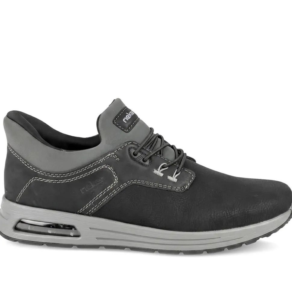 Rieker Slip On Bungee Lace Shoes - Black
